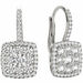 1.23 TCW White Gold Diamond Halo Pave Square Earrings E21965W - image 1