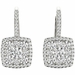 1.23 TCW White Gold Diamond Halo Pave Square Earrings E21965W - image 2