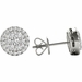 Diamond Halo Pave Earrings, 0.43 Carat on Solid 18k White Gold E20236W - image 0