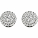 Diamond Halo Pave Earrings, 0.43 Carat on Solid 18k White Gold E20236W - image 2
