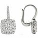 1.23 TCW White Gold Diamond Halo Pave Square Earrings E21965W - image 0