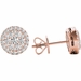 .43 TCW Rose Gold Diamond Halo Pave Earrings E20236R - image 0