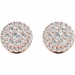 .43 TCW Rose Gold Diamond Halo Pave Earrings E20236R - image 2