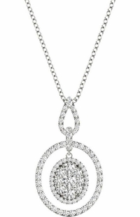 Diamond Pendant, 1.04 Carat on 18k White Gold Necklace P21956W