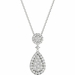 Diamond Pear Pendant, .65 Carat on Solid 18k White Gold P21959W - image 0