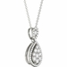 Diamond Pendant, .90 Carat on Solid 18k White Gold P21966W - image 1