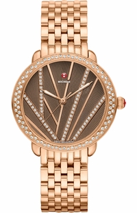Michele Serein Mid Cocoa Brown & Diamond Dial Women's Watch MWW21B000113