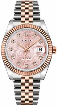 Rolex Datejust 36 Pink Jubilee Diamond Watch 116231-0058