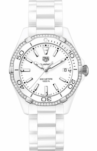Tag Heuer Aquaracer Diamond White Ceramic Ladies Watch WAY1396.BH0717