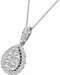 Diamond Oval Pendant, .81 Carat on 18k White Gold P20249W - image 3